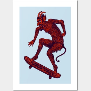 SATAN RIDES WITH US by Lobo Tomy skateboards Posters and Art